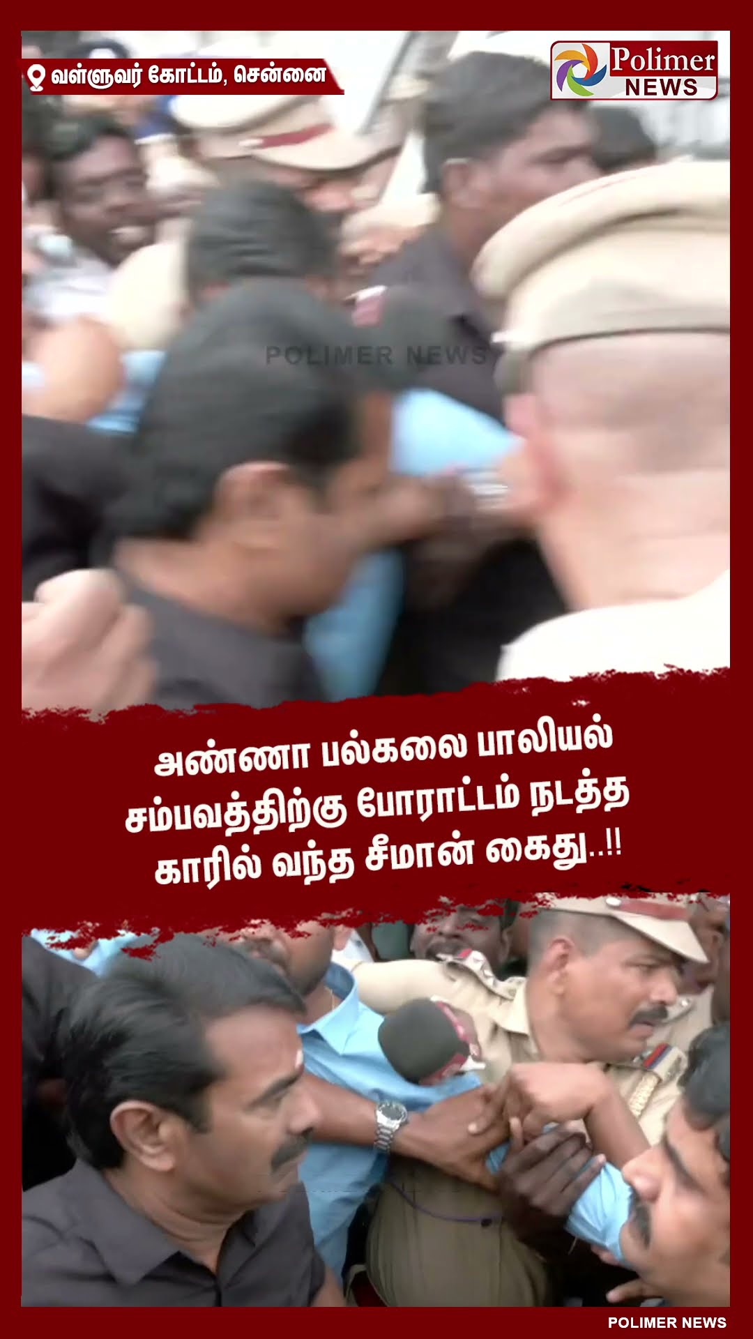 அண்ணா பல்கலை பாலியல் சம்பவத்திற்கு போராட்டம் நடத்த வந்த சீமான் கைது..!! #shorts | #seeman