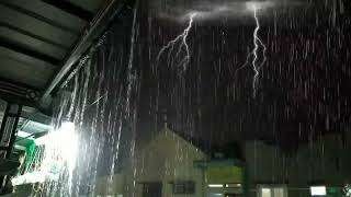 Heavy Rain | Rain Sound For Sleeping On The Roof Tiles With Thunder And Strom For Relaxing #ASMR