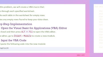 How to Delete Empty Rows in Tables Across Multiple Worksheets in Excel Using VBA