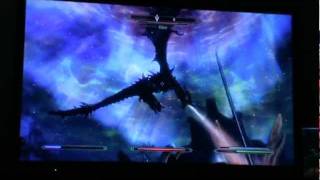 Skyrim Final quest 'Dragonborn' on the Playstation 3. Killing Alduin.