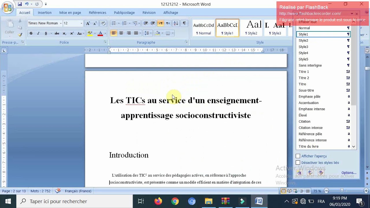 Comment Cr er Une Table Des Mati res Dans Un MS Word YouTube Comment cr er une table des mati res dans un ms word youtube