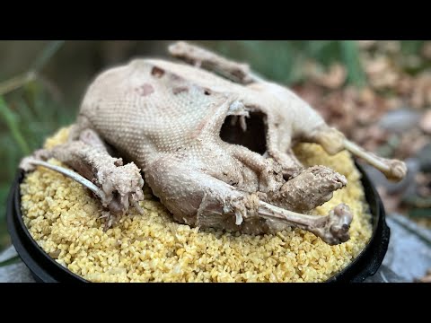 Odun ateşinde Taze kaz ve Bulgur pilavı