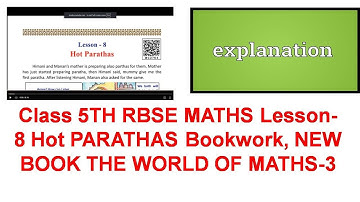 Class 5TH RBSE MATHS Lesson-8 Hot PARATHAS Bookwork, NEW BOOK THE WORLD OF MATHS-3
