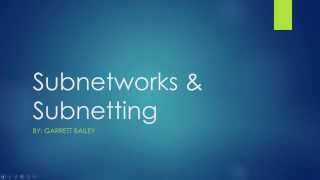 Networking - Subnetworks & Subnetting