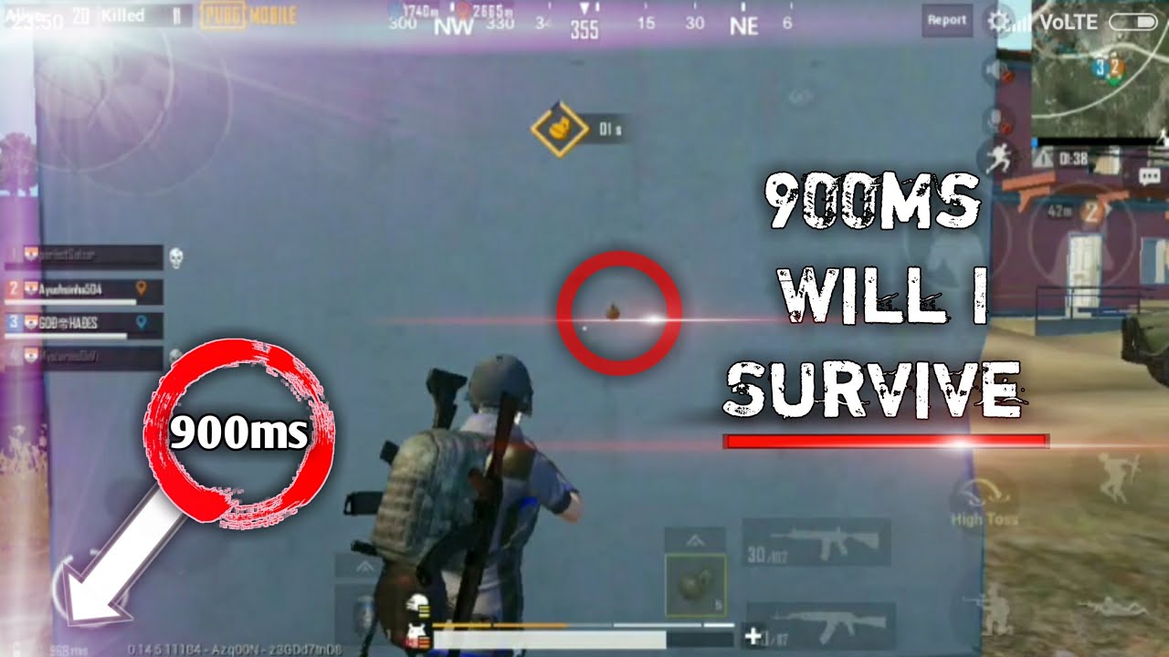 A 900ms Ping Gameplay PUBG Mobile - YouTube