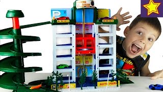 Машинки для детей Гараж с лифтом Распаковка игрушек Kids car park toy