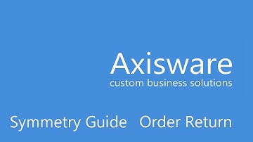 Symmetry- Order Return and Credit Note