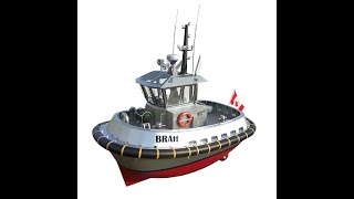 Ultra compact ASD tugboat 360 3d model