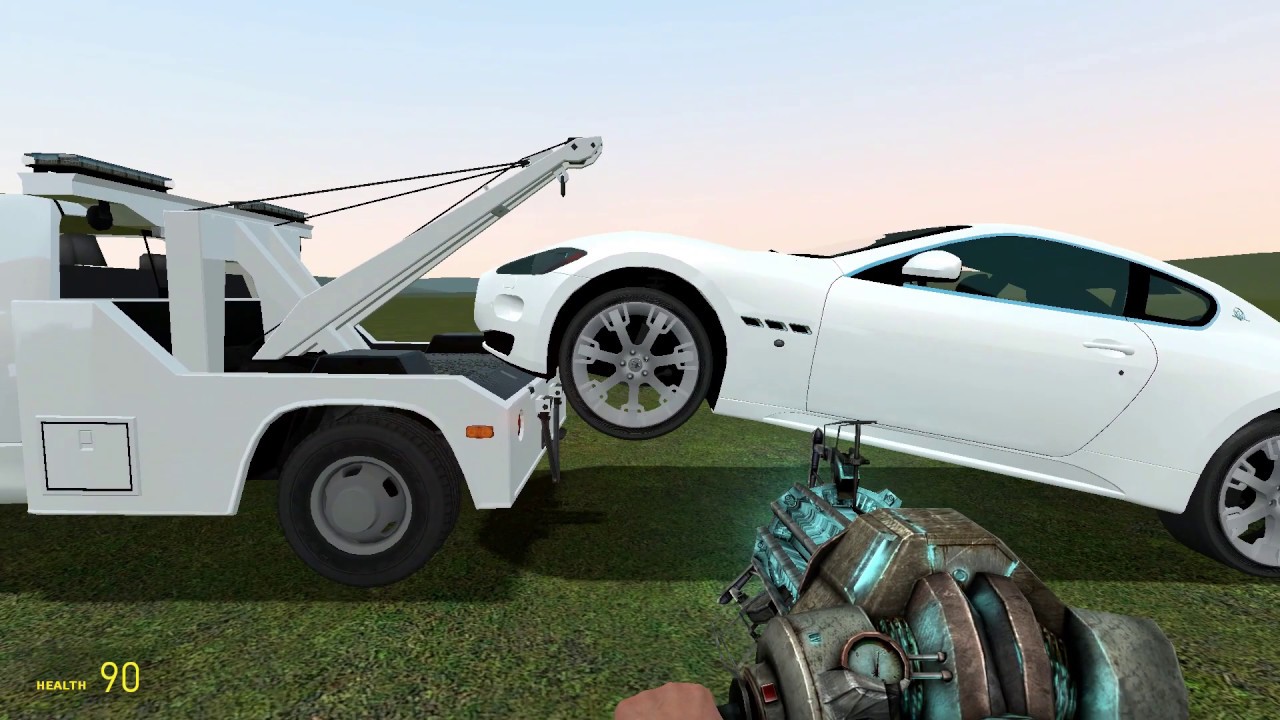 Tow Truck Pulling Car Gmod, VCmod - YouTube