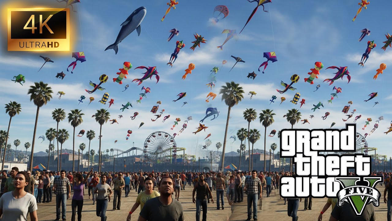 🔴GTA 5 LIVE 4K | GTA V Kite Festival 🌈🪁 | Los Santos Sky Full of Color Part - 017😈!