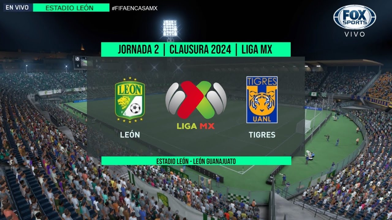 León vs Tigres | Jornada 1 LIGA BBVA MX | Clausura 2024 FIFA22 - YouTube