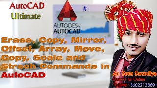 Celebrity Erase | Copy | Mirror | Offset | Array | Move | Copy | Scale | Strech | AutoCAD Tutorial | AutoCAD Wealth