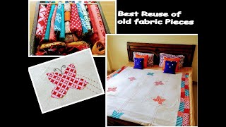 DIY-   Bedspread / Chadar / Dohar ...... smart use of colourful scrappy  cloth pieces ( katran )