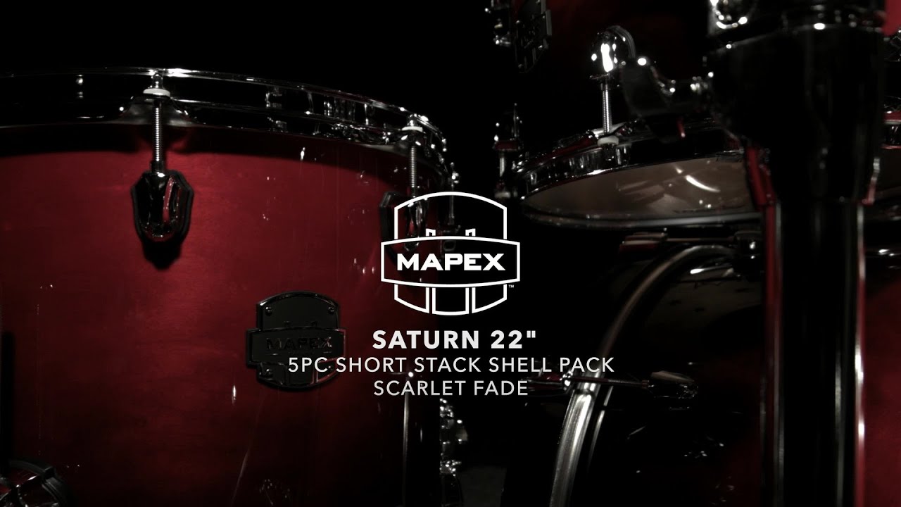 Mapex Saturn 22" 5pc Short Stack Shell Pack, Scarlet Fade | Gear4music demo