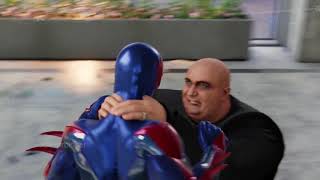 Marvel's Spider-Man PS4 Pro - Kingpin Vs Spider-Man 2099 Boss Fight (Glitchy Kingpin)