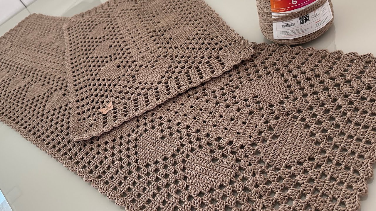 Passadeira Love retangular, passo a passo completo