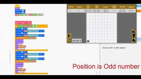 Move robot to random position x, y and check if number of that position is Even or Odd (VEXCodeVR)
