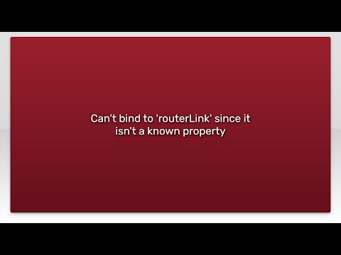 Can't bind to 'routerLink' since it isn't a known property