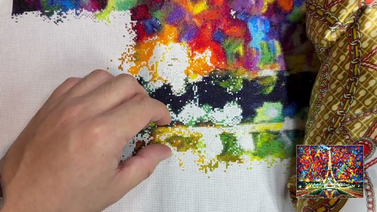 Flosstube Cross stitch 45: Stitch with me - Paris of my dreams Max Colour