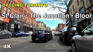Cycling toronto - the junction, st clair ave, bloor street w [4k]