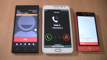 Over the Horizon Incoming call&Outgoing call at the Same time Samsung Galaxy Note 1 white+Doogee+HTC