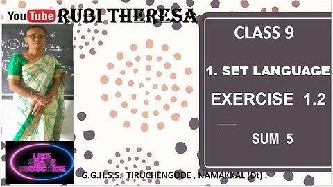 TN Samacheer Kalvi | 9th Maths | EXERCISE 1.2   | SUM 5(i to iii) | Set Language | ENGLISH MEDIUM