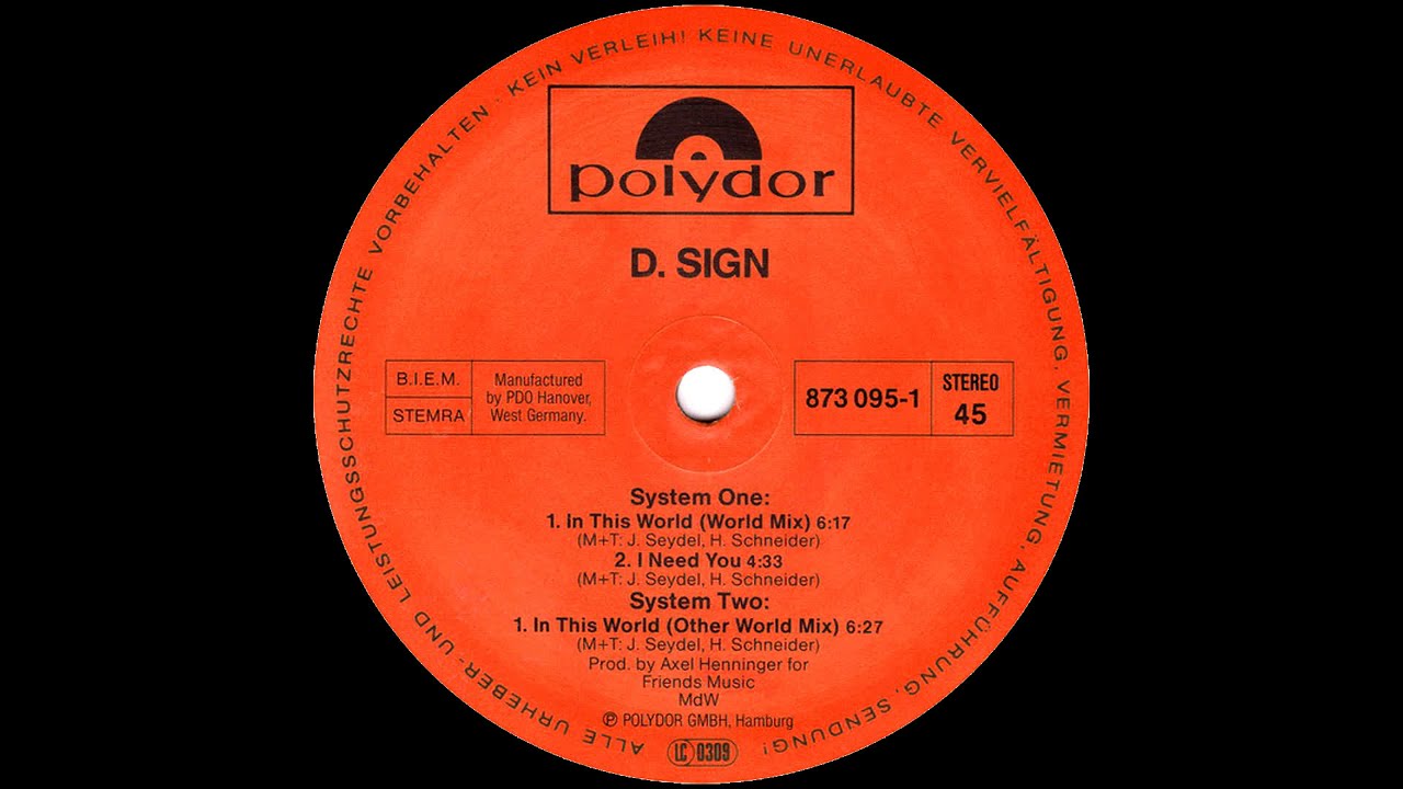 D-Sign - In This World (1989)