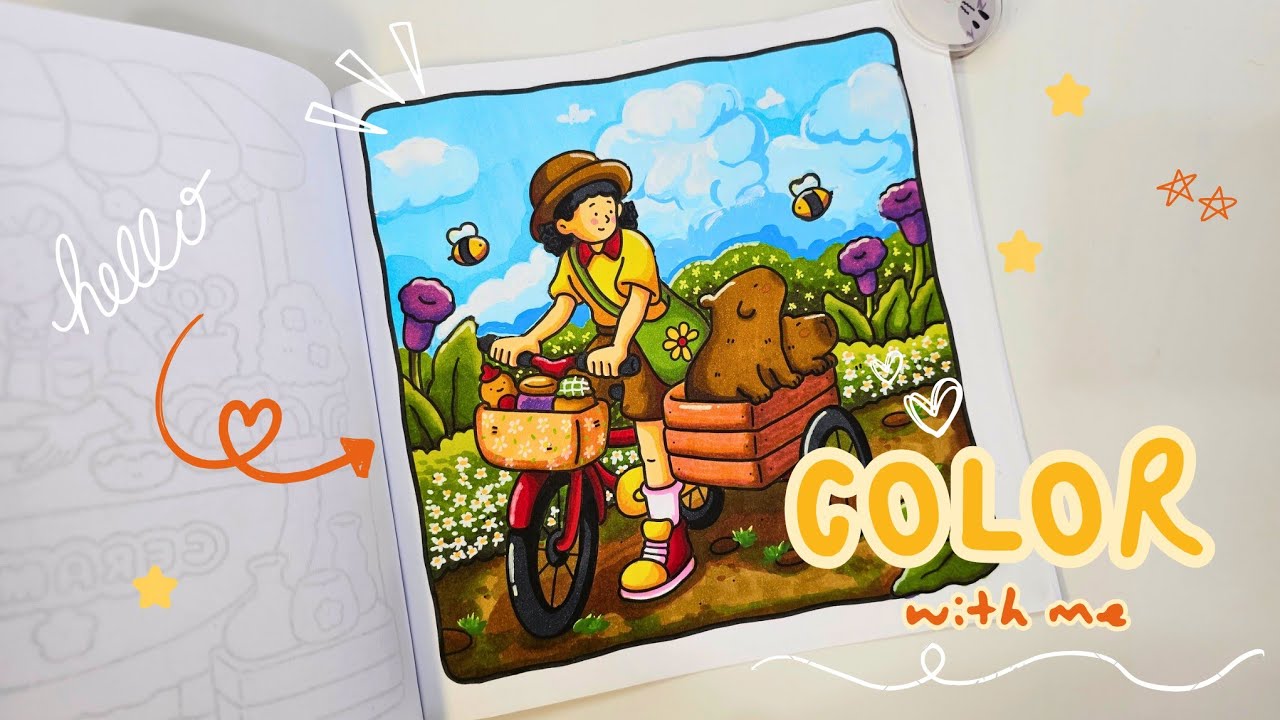 Color with me | Girl Moments 2 by Coco Wyo - Capybara | Ohuhu Alcohol + Enmy Acrylic Markers  ☀️☁️🌼