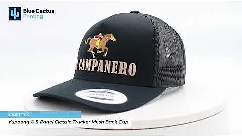 Embroidered Logo Sport Tek Yupoong ® 5 Panel Classic Trucker Mesh Back Cap