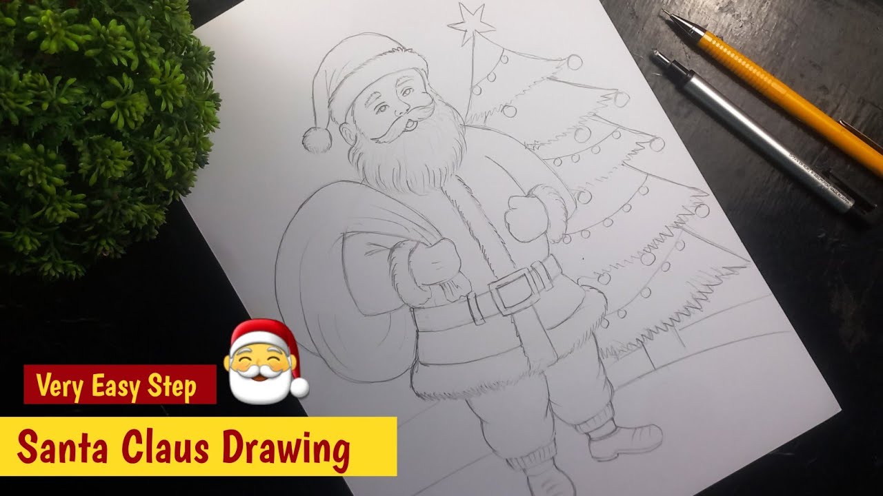 Draw With Me- Santa Claus,Santa Claus Drawing Very Easy Step,How to ...
