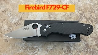 Ganzo Firebird F729-CF knife piston lock with Carbon Fiber laminate scales 440C blade