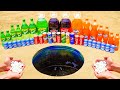 EXPERIMENT: Big Coca Cola and Many Fanta, Sprite vs Mentos Underground!