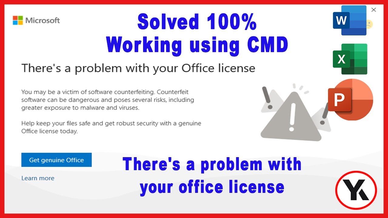 How To Remove Get Genuine Office Notification|There'S A Problem With Your Office License|Office 2019