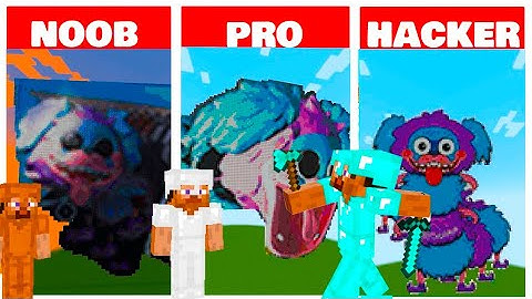 pixel art (noob vs pro vs hacker) PJ Pug-A-Pillar in minecraft