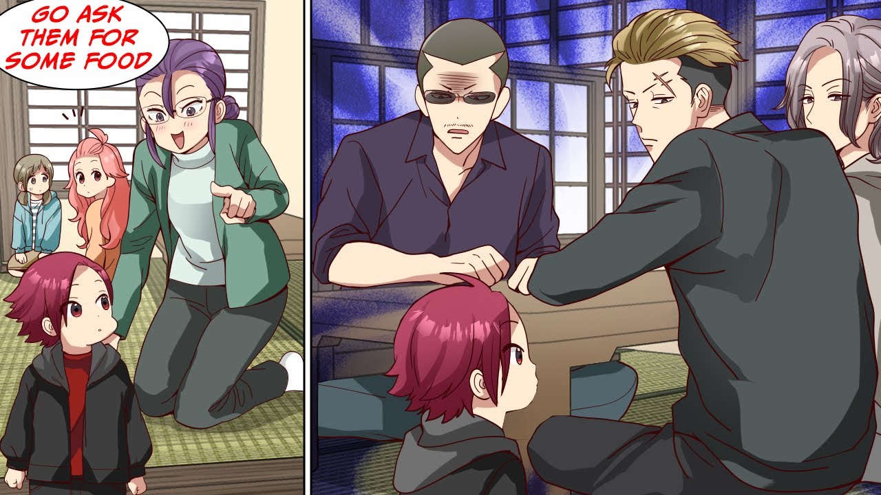 The stingy mother that blames everything on her child makes her kid go beg for food [Manga Dub]