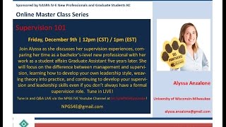 Supervision 101: NASPA NPGS IV-East Master Class