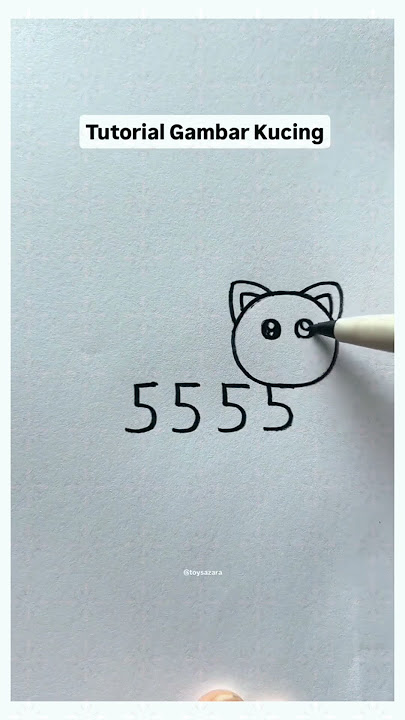 Belajar menggambar kucing dari angka 5
