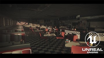 Vintage American Cafe. Made with unreal engine 5.0