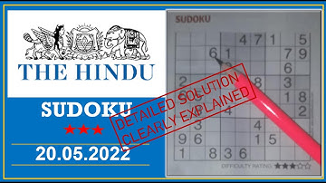 How to Solve 3 Star Hindu  Sudoku May 20, 2022 -  Step By Step Solution