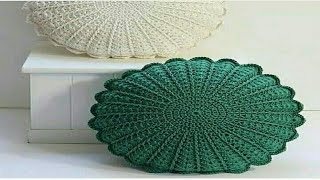 باترون مخده من الكروشيه بشكل دائره مع الصور crochet pillow cover