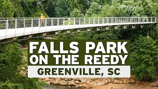 Falls Park on the Reedy and the Iconic Liberty Bridge in Greenville, SC