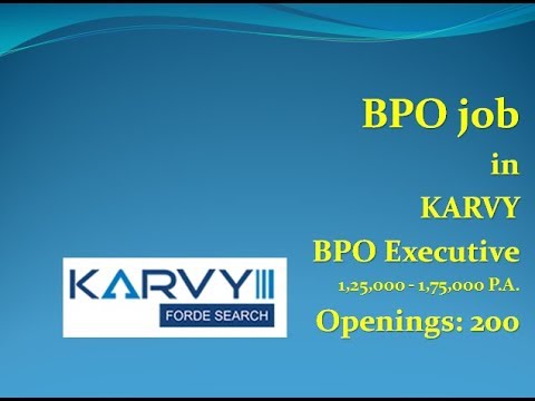 BPO job in hyderabad in KARVY Company | MNC |