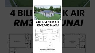 Rumah Pelan 4 Bilik siap ada office | bina rumaj custom Selangor