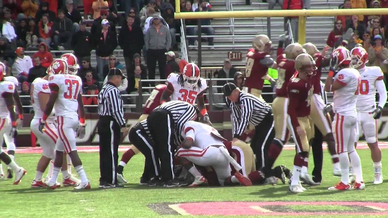 Jamie Harper fumbles the kickoff against BC