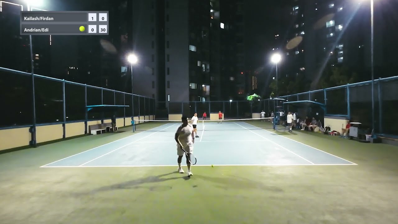 Playing Doubles Tennis at Taman Rasuna Kuningan Tennis Court with Friends_ 241022