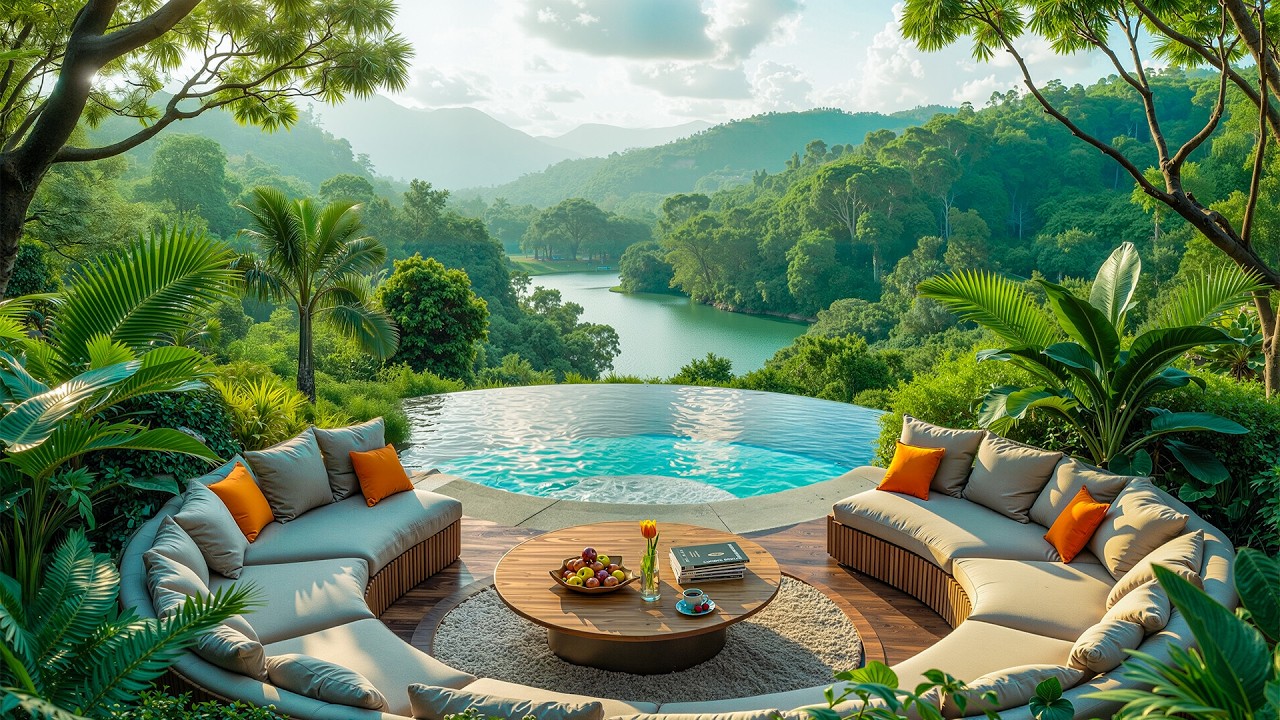 Soft Jazz Melodies at a Forest Villa 🌿 Smooth Jazz Piano with & Nature Ambience for Work, Study