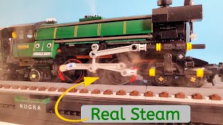 Lego Steam Locomotive with REAL STEAM