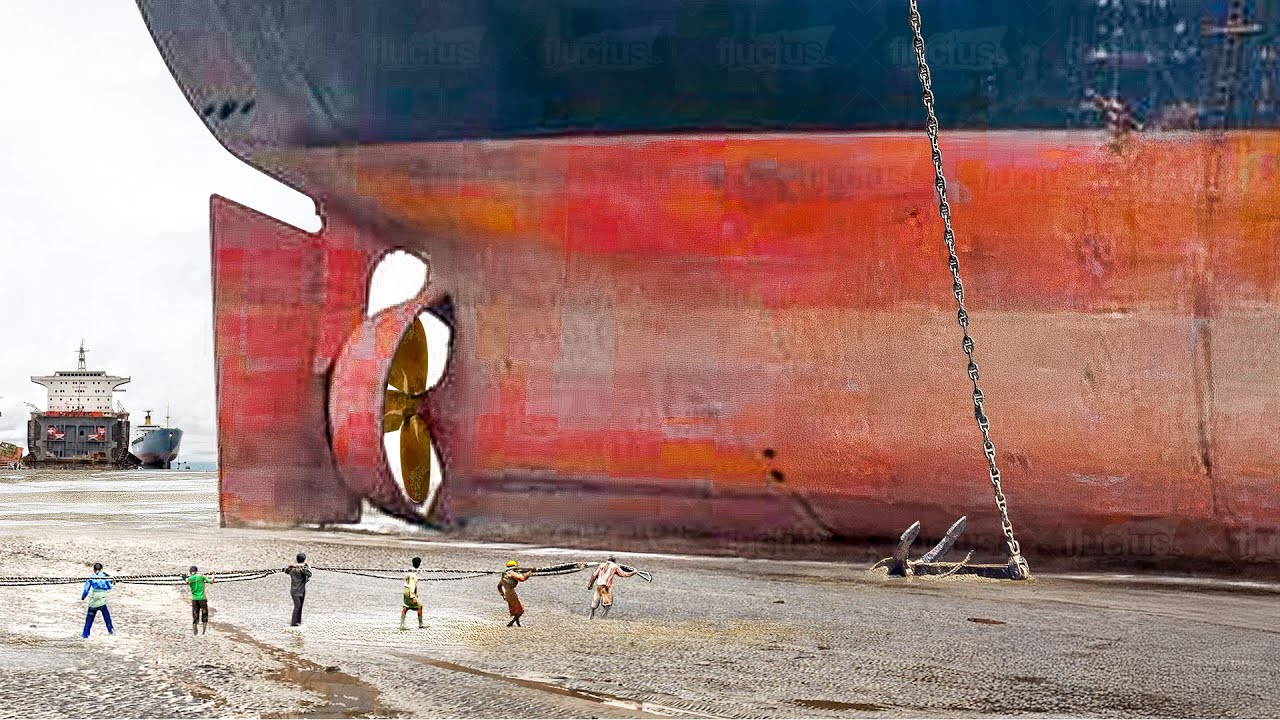 A Day in the Life of Shipyard Workers Breaking Gigantic Retired Ships By Hands