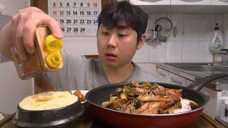 얼갈이 겉절이 비빔밥 김 풀풀 나는 뚝배기 계란찜 우걱우걱 참으로 맛있게 먹었습니다 먹방MUKBANG