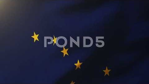 Alaska Flag Waving In The Wind. Looping Sun Rises Style. Animation Loop
